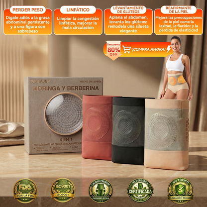 Tienda oficia|👩‍⚕️𝑷𝑨𝑼𝑹𝑨𝑱𝑼® MORINGA Y BERBERINA 4 EN 1 PANTALON CORTO  MOLDEADOR DE MICROPARTICULAS Y QUEMA-GRASA💋