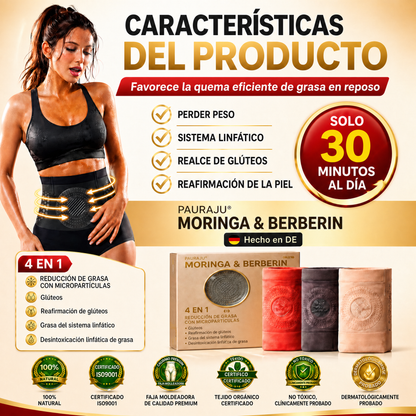 Tienda oficia|👩‍⚕️𝑷𝑨𝑼𝑹𝑨𝑱𝑼® MORINGA Y BERBERINA 4 EN 1 PANTALON CORTO  MOLDEADOR DE MICROPARTICULAS Y QUEMA-GRASA💋